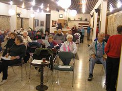 מפגש קהילה לומדת במועדון לחבר בעין השופט (צילום:גדעון בן בג)